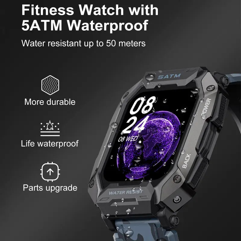 New Smart Watch for Men Bluetooth Full Touch Screen 5ATM Waterproof Watches Sports Fitness Smartwatch Man Relogio Masculino